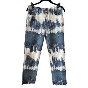 Tory Burch Tie Dye Acid Wash Denim Jeans